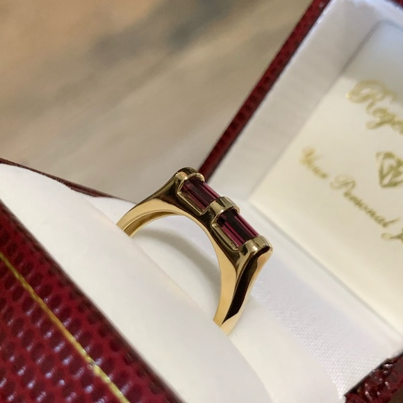 NWOT 14KY Genuine Mozambique Garnet Barrel Ring - Picture 10 of 12